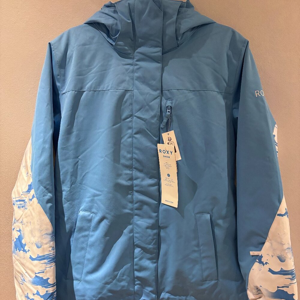NWT Women's Roxy Jetty Block Azure Blue Clouds Snowboard Jacket Large - Picture 15 of 15